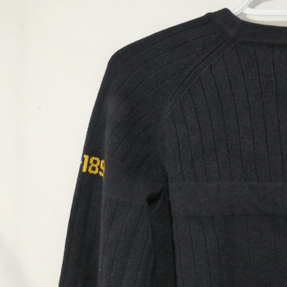 ABERCROMBIE & FITCH - A 92 | large | Classic Heavyweight Ribbed Navy Sweater - Picture 10 of 14